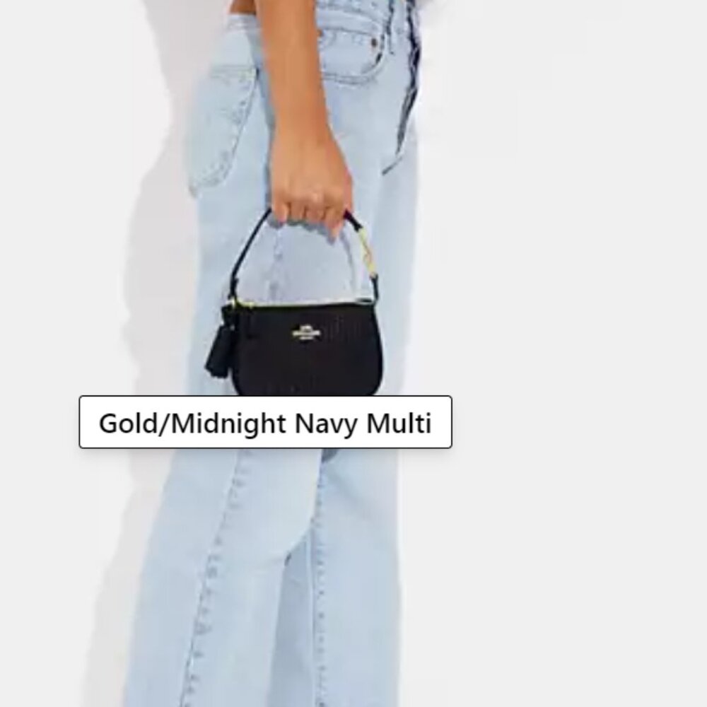 Coach Nolita 15 In Straw Navy Blue